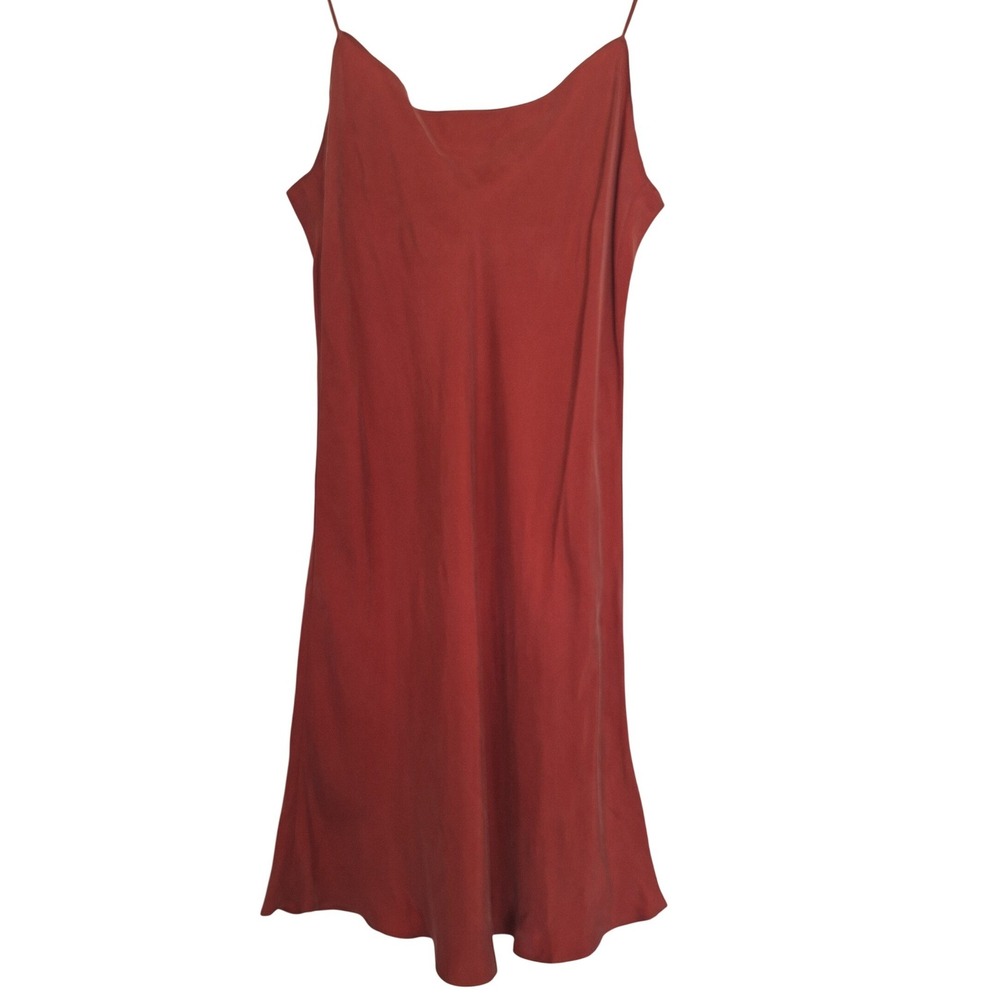 J. Crew Orange Cupro Viscose  Slip Midi Dress Sz 2‎